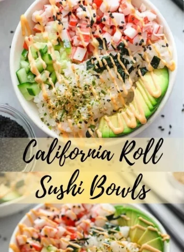 Delicious California Roll Sushi Bowl with fresh ingredients and vibrant colors.