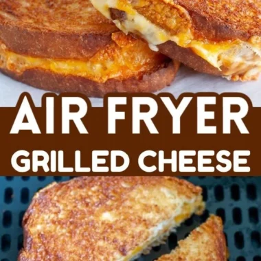 Easy air fryer grilled cheese sandwich with gooey melted cheese