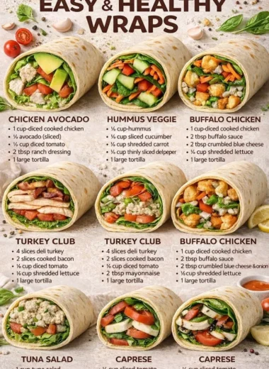 Healthy high-protein lunch wraps filled with fresh ingredients
