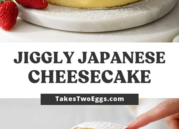 Light and fluffy Japanese Cotton Cheesecake served on a plate