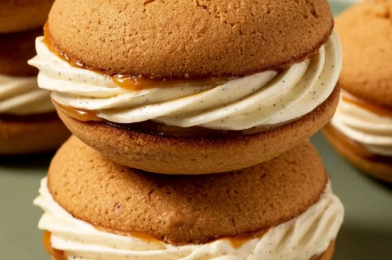 Delicious Apple Cider Whoopie Pies on a decorative plate