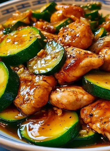 Chicken Zucchini Stir Fry with colorful vegetables and tender chicken pieces.