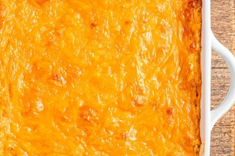 Creamy Crockpot Buffalo Chicken Dip in a serving dish, perfect for parties.
