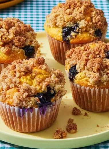 Extra big blueberry muffins with fresh blueberries on top