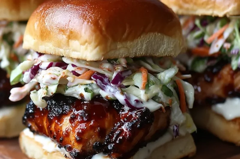 Delicious Honey Chipotle Chicken Sliders served with fresh ingredients