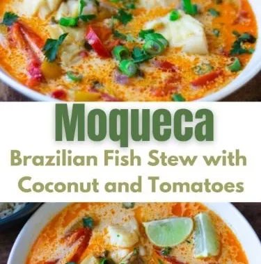 Delicious Moqueca, a traditional Brazilian fish stew served in a vibrant bowl.