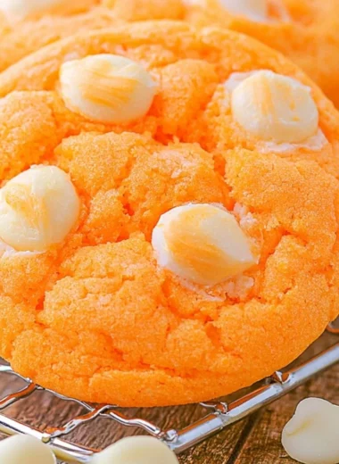 Baked orange creamsicle cookies with a creamy frosting.