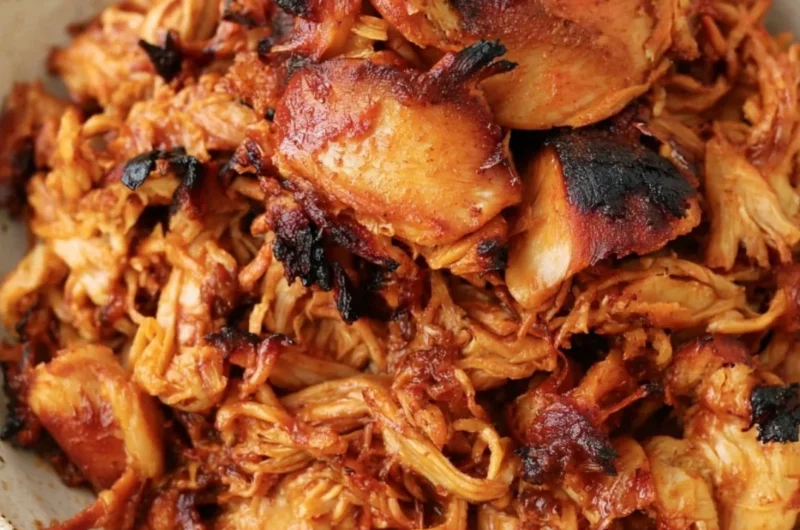 Instant Pot BBQ pulled chicken served with buns and coleslaw