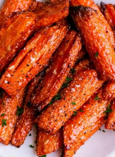 Air fryer carrots with honey garlic butter, a tasty healthy side dish.