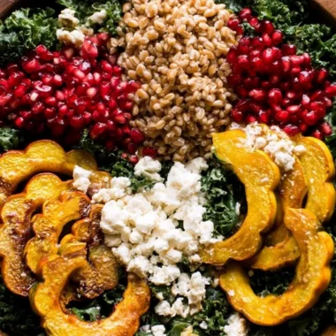 Autumn Harvest Salad with pomegranates and seasonal ingredients