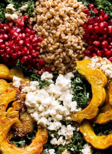 Autumn Harvest Salad with pomegranates and seasonal ingredients