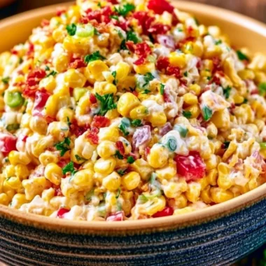 Delicious cozy crack corn salad served in a bowl