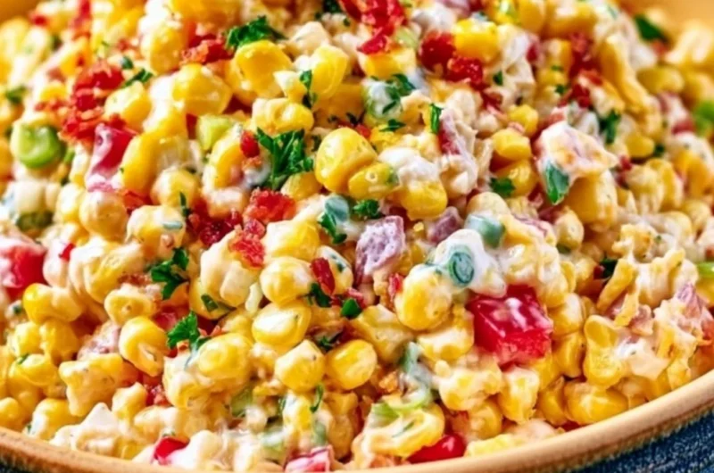 Delicious cozy crack corn salad served in a bowl