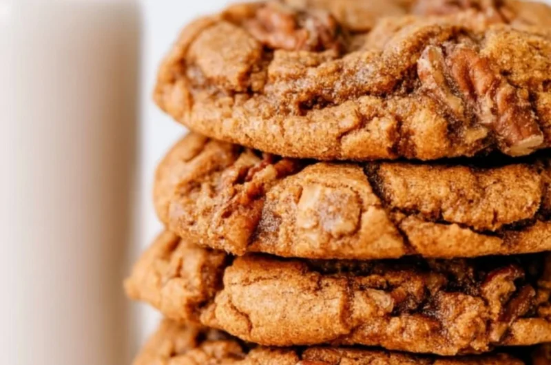 Delicious cozy maple pecan cookies with a blend of maple syrup and pecans.