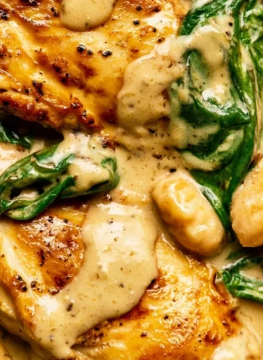 Delicious One Pan Chicken Gnocchi served in a skillet